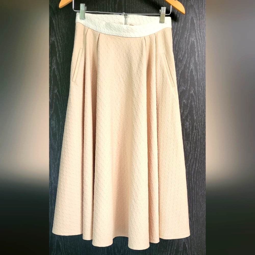 Torn by Ronny Kobo Cream Midi Skirt